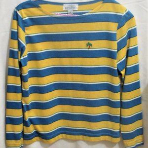 PARADISE boat-neck long-sleeve jersey yellow/green-stripes Sz M